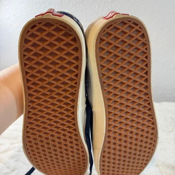 Vans Authentic Customs Great Wave Navy Blue Canvas Skate Shoes Mens 13 - Picture 9 of 10